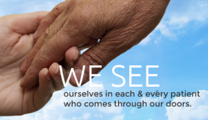 Hand taking hand with CCG headings, small